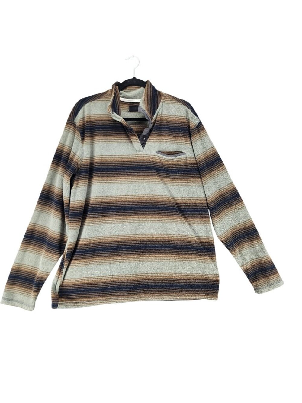 Dakota Sweater Mens XL Green & Brown  Striped Long Sleeve Pullover *GUC*